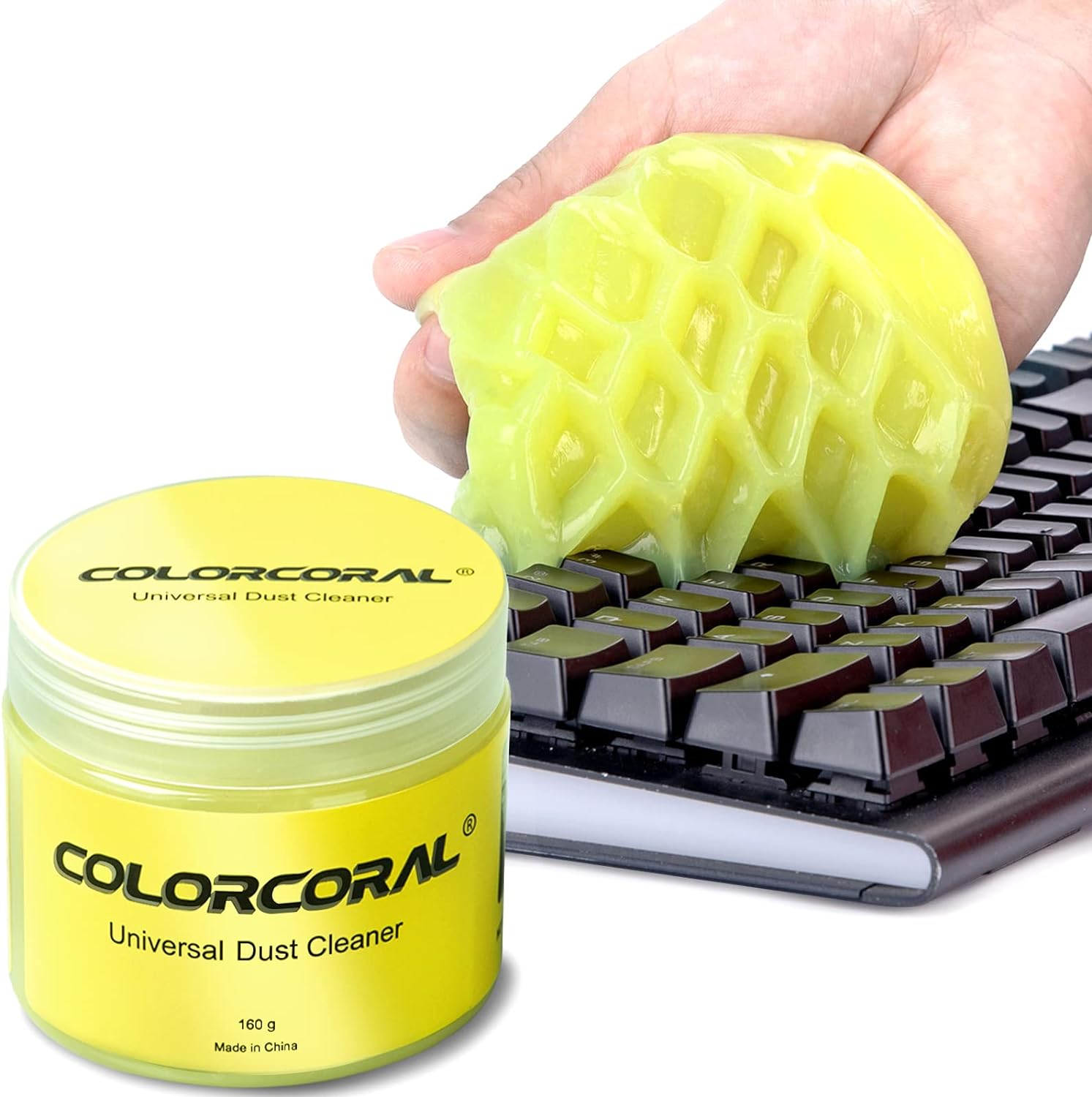 ColorCoral cleaning gel, keyboard cleaner, electronics dust cleaner, reusable cleaning gel, PC keyboard cleaning kit, car vent cleaner, computer dust remover, laptop cleaning gel, gaming keyboard cleaner, universal dust cleaner, cleaning putty for electronics, office desk cleaner, car detailing gel, dust cleaning gel, keyboard dust remover